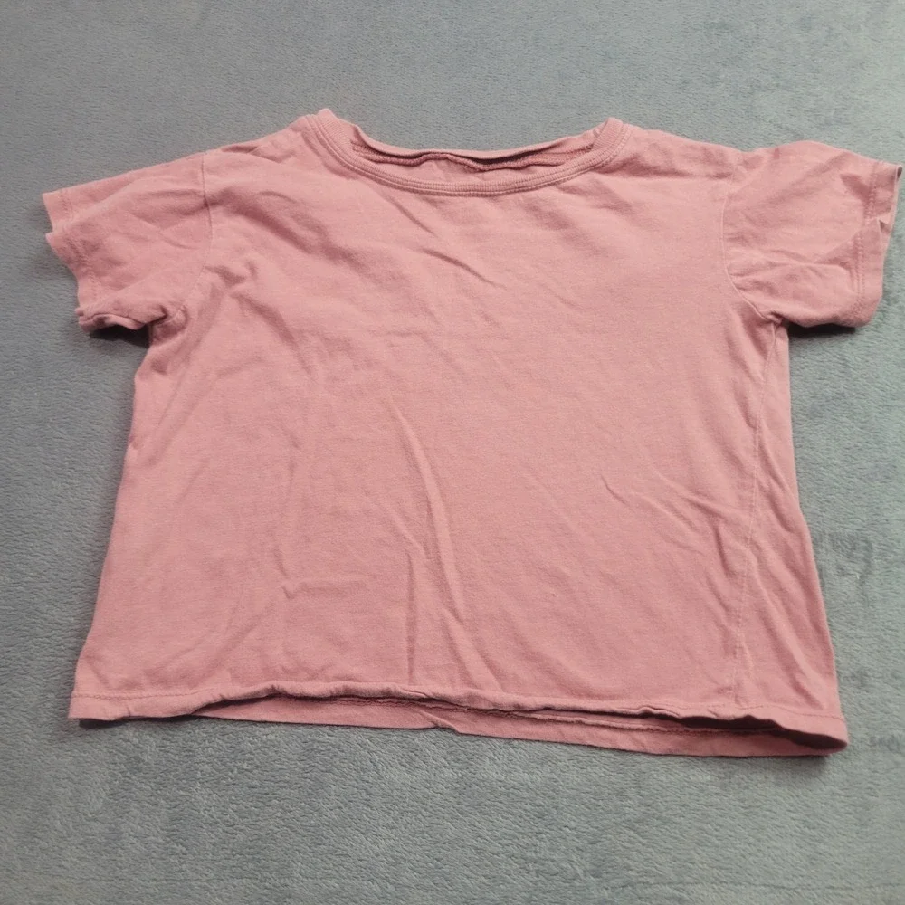 Kids Dusty Rose Pink Short Sleeve Cotton‎ Crew Neck T-Shirt Basic Tee d8011
